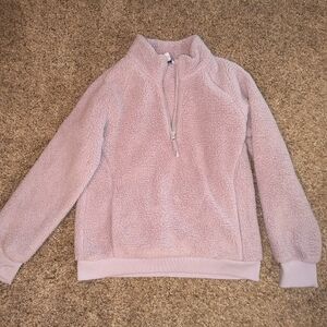 Athleta Girls Light Purple Sherpa Half-Zip Pullover Size 14